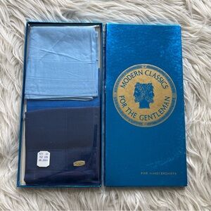 Vintage Modern Classics for the Gentleman Fine Hankerchiefs (3 Pack) Cotton Blue
